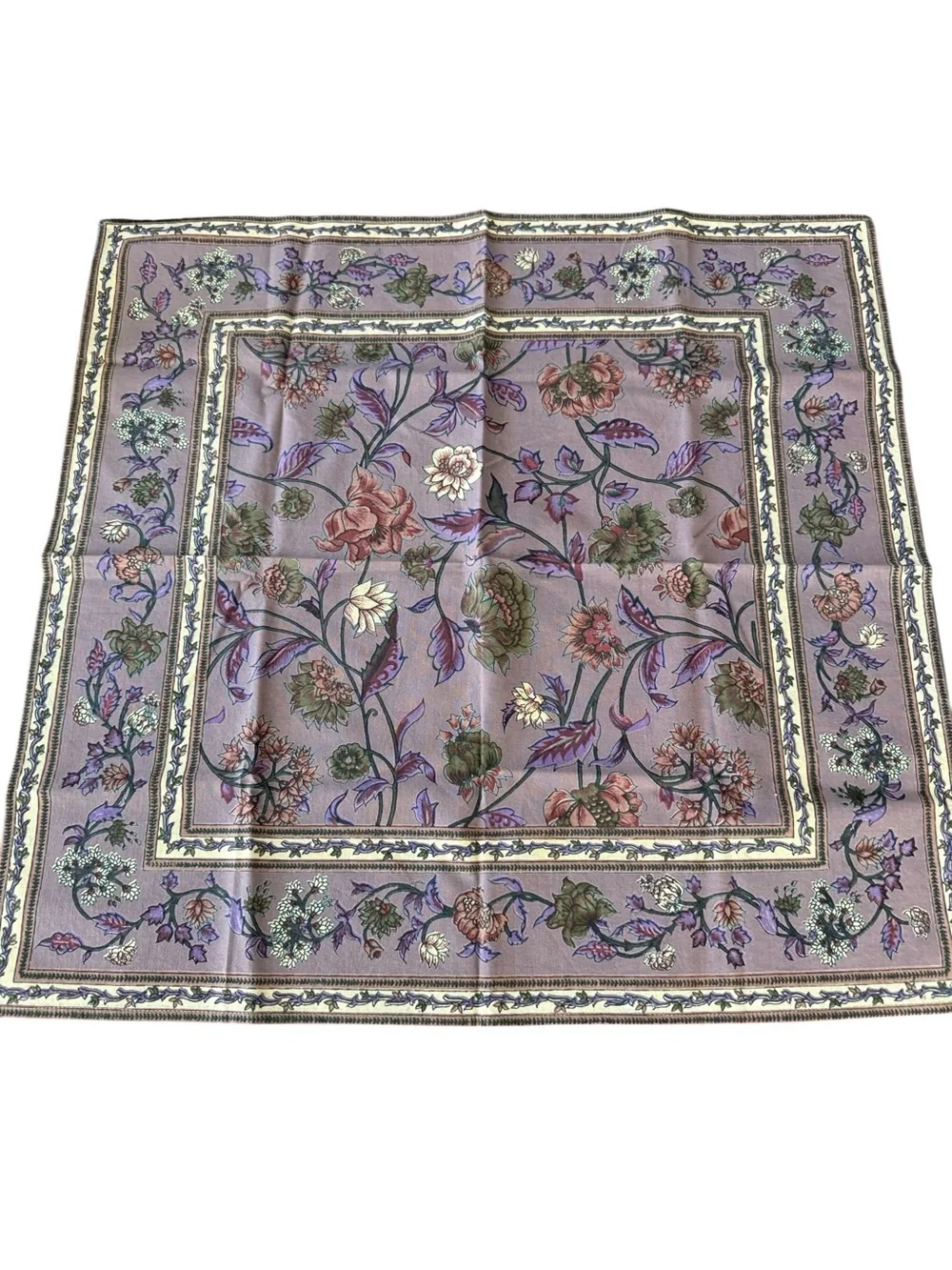 VTG Handprint Floral Placemats & Napkins Set of 6 100% Cotton Made In India